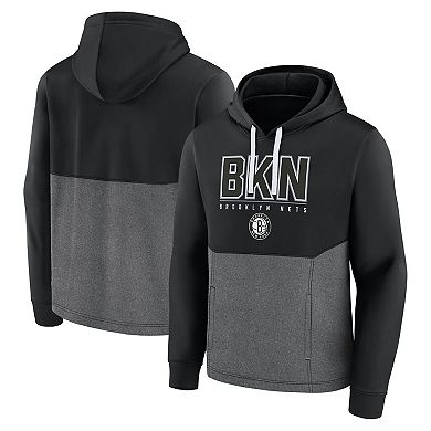 Men's Fanatics Branded Black Brooklyn Nets Successful Tri-Blend Pullover Hoodie