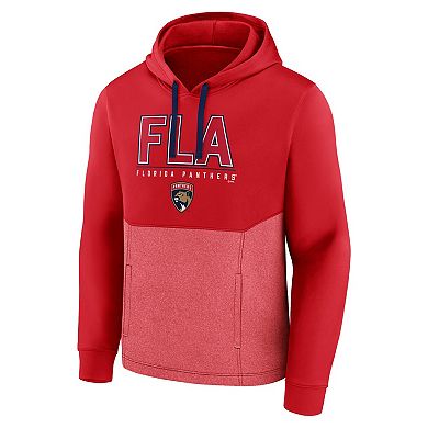 Men's Fanatics Branded Red Florida Panthers Successful Tri-Blend Pullover Hoodie