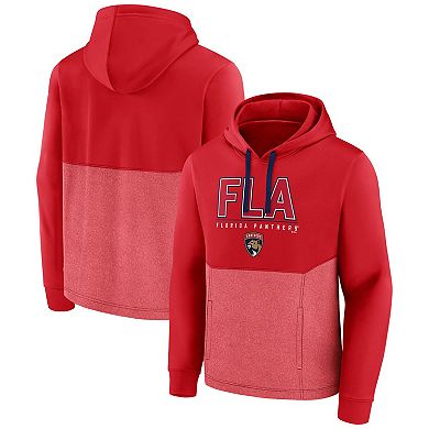 Men's Fanatics Branded Red Florida Panthers Successful Tri-Blend Pullover Hoodie