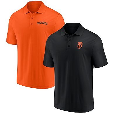 Men's Fanatics Branded Black/Orange San Francisco Giants Dueling Logos Polo Combo Set