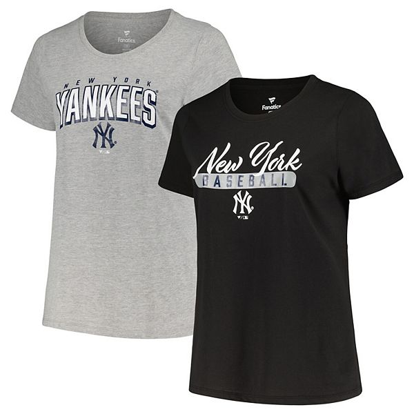 Women's Profile Black/Heather Gray New York Yankees Plus Size T