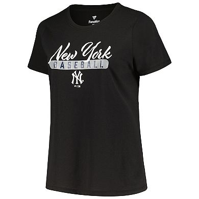 Women's Profile Black/Heather Gray New York Yankees Plus Size T-Shirt Combo Pack