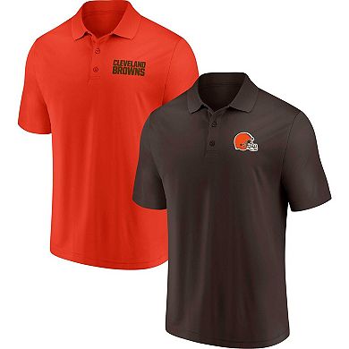 Men's Fanatics Branded Brown/Orange Cleveland Browns Dueling Two-Pack Polo  Set