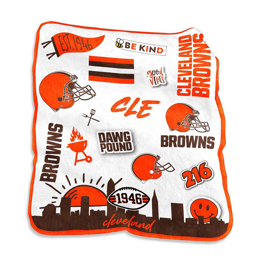 Cleveland Browns NFL Team Vintage Helmet Cozy Throw 50x60 main image 0