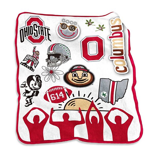 Ohio State Buckeyes 50'' x 60'' Native Raschel Plush Throw Blanket