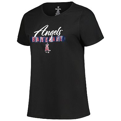 Women's Profile Black/Heather Gray Los Angeles Angels Plus Size T-Shirt Combo Pack