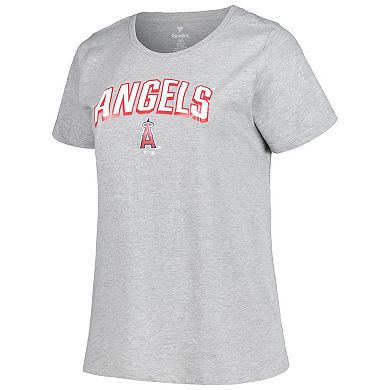 Women's Profile Black/Heather Gray Los Angeles Angels Plus Size T-Shirt Combo Pack