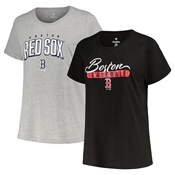 Women's Profile Black/Heather Gray Boston Red Sox Plus Size T-Shirt Combo Pack