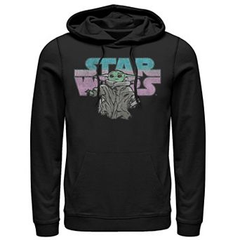 Men's Star Wars The Mandalorian Child Distressed Logo Hoodie