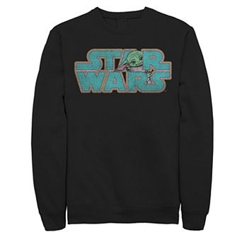 Men's Star Wars The Mandalorian Child Hiding Logo Fleece