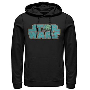 Men's Star Wars The Mandalorian Child Hiding Logo Hoodie