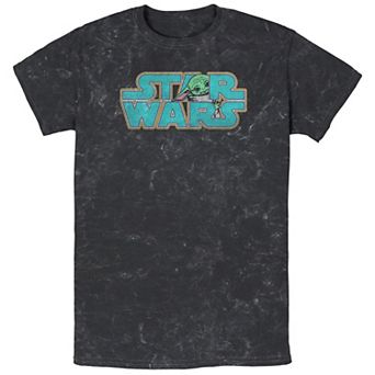 Men's Star Wars The Mandalorian Child Hiding Logo Graphic Tee