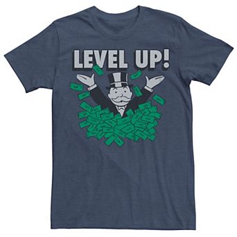 Men's Monopoly Man Level Up Your Money Graphic Tee