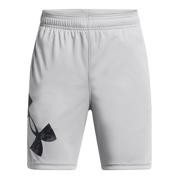 Boys 8-20 Under Armour UA Tech&trade; Big Logo Shorts in Regular & Husky - Gray (LARGE)