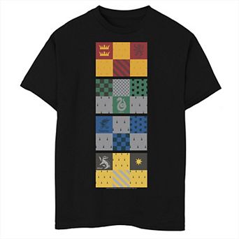 Boys 8-20 Harry Potter Hogwarts House Checkered Flags Husky Tee