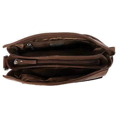 GAL Granada Leather Triple Compartment Crossbody Handbag
