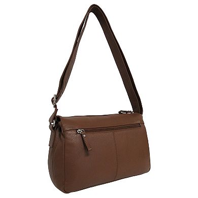 GAL Granada Leather Triple Compartment Crossbody Handbag