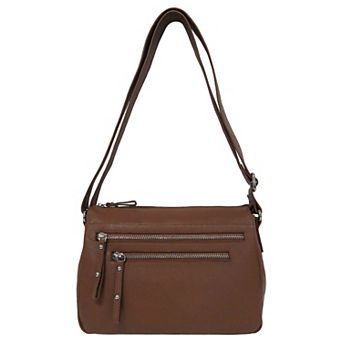 GAL Granada Leather Triple Compartment Crossbody Handbag