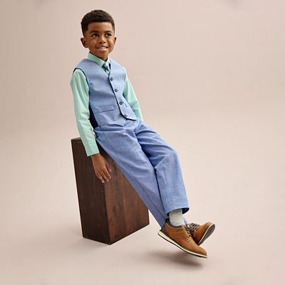 Boys 4 12 IZOD Linen Look Vest Set With Tie