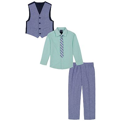 Boys 4-12 IZOD Linen Look Vest Set With Tie