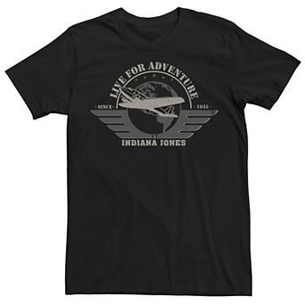 Men's Indiana Jones Airplane Live for Adventure Graphic Tee