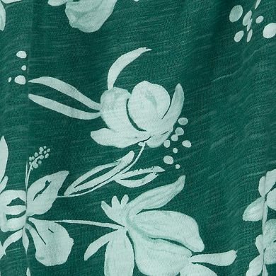 Baby Girl Carter's Tropical Floral Print Squareneck Top & Shorts Set