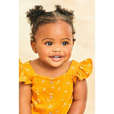Baby Girl Carter's 2-Piece Floral Crinkle Jersey Top & Shorts Set