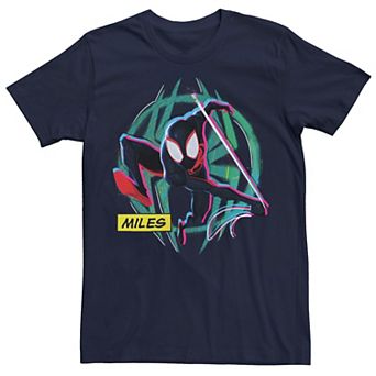 Men's Marvel Spiderman Across The Spider Verse Miles Spiderman Graphic Tee