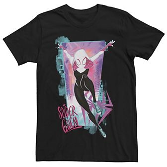 Men's Marvel Spiderman Across the Spider Verse Spider-Gwen Swinging Graphic Tee