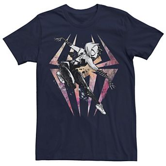 Men's Marvel Spiderman Across the Spider Verse Spider-Gwen Punk Graffiti Graphic Tee