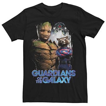 Men's Marvel Guardians Of The Galaxy Groot & Rocket Raccoon Poster Graphic Tee