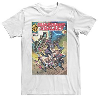 Men's Marvel Guardians Of The Galaxy Vol. 3 Action Comic Cover Graphic Tee