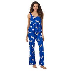 Women's Beauty Sleep Social Billie 3/4-Sleeve Notch Collar Top & Pajama  Pants Sleep Set