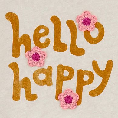 Toddler Girl Carter's Flowery "Hello Happy" Graphic Tee