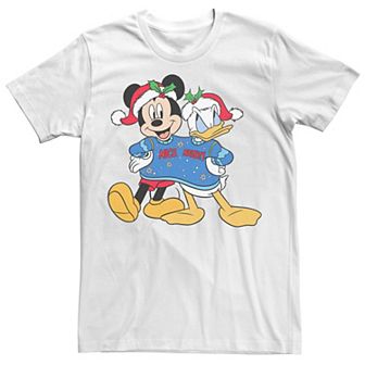 Men's Mickey Mouse And Donald Nice And Naughty Christmas Sweater Graphic Tee