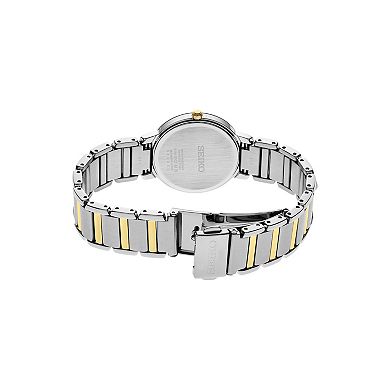 Seiko Women's Crystal Two Tone Stainless Steel Solar Watch - SUP469