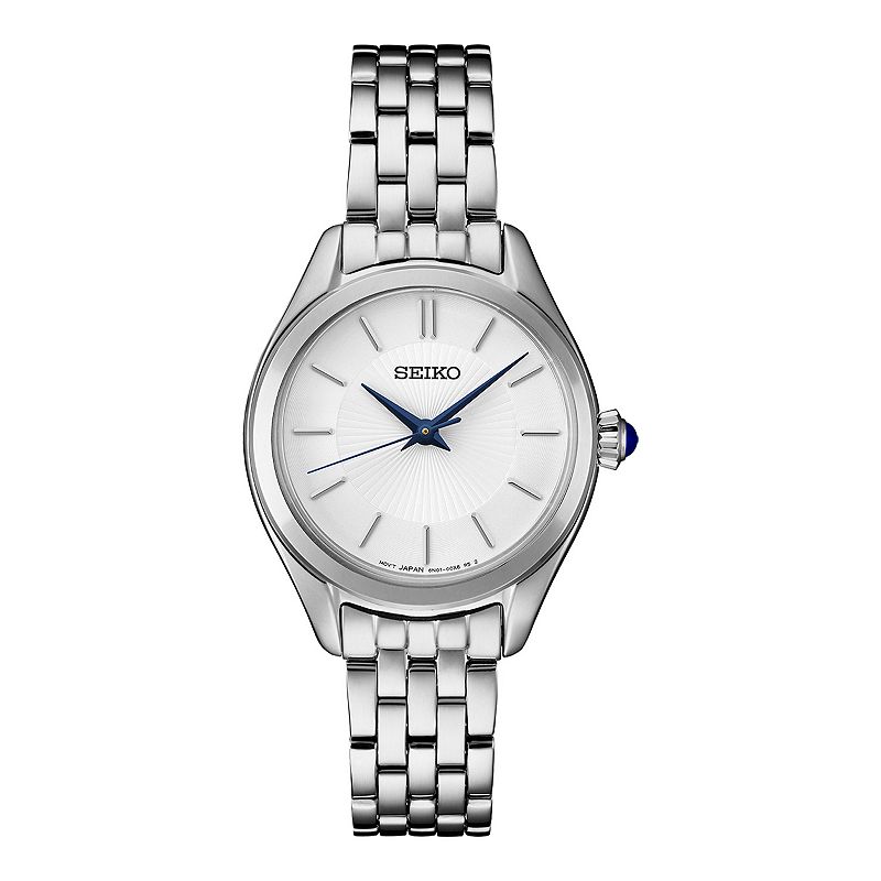 Seiko Women's Essentials Stainless Steel Quartz White Dial Watch - SUR537, Size: Small, Silver