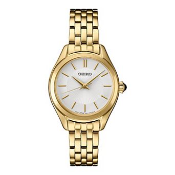 Seiko Women's Essentials Gold Tone Stainless Steel Quartz White Dial - SUR538