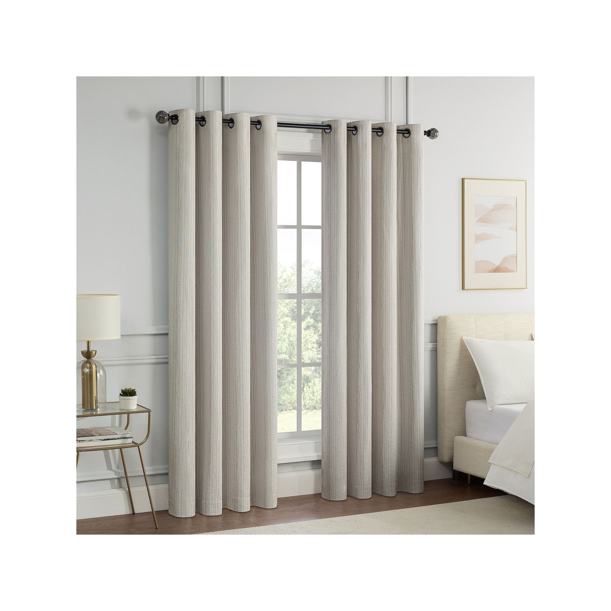 eclipse Magnitech Stratton 100% Blackout 2-Window Curtain Panels, Brown