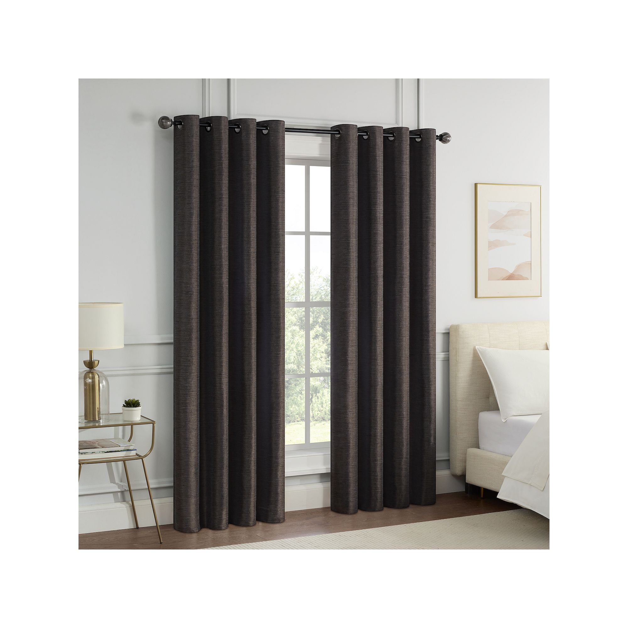 eclipse Magnitech 2-Pack York Blackout Window Curtains, Grey