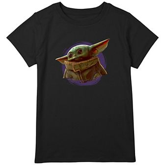 Girls Star Wars The Mandalorian The Child Purple Smoke Graphic Tee