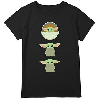 Girls The Mandalorian Child Stack Cartoon Graphic Tee