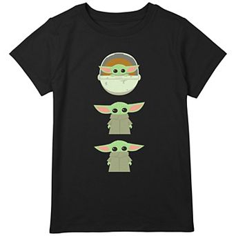 Girls The Mandalorian Child Stack Cartoon Graphic Tee