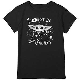 Girls Star Wars The Mandalorian The Child Luckiest In The Galaxy Graphic Tee