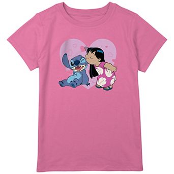 Girls Lilo And Stitch Lilo Kiss Graphic Tee
