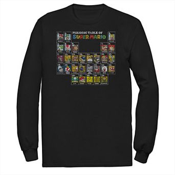 Big & Tall Nintendo Super Mario Periodic Table Long Sleeve Tee
