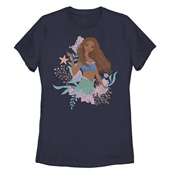 Disney's The Little Mermaid Live Action Juniors' Waving Hello Graphic Tee