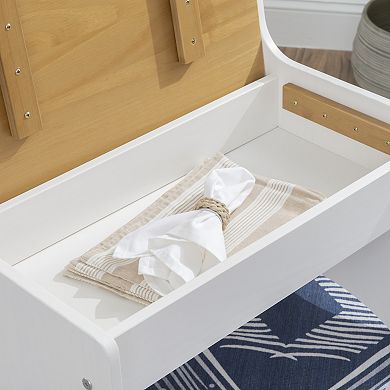 Linon Linson Small Back Rest Bench with Storage