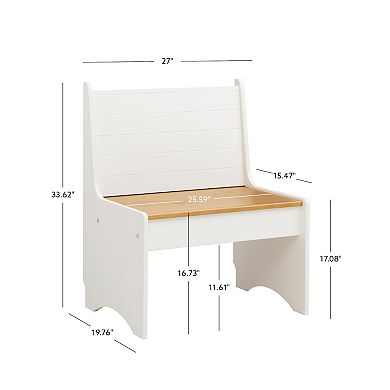 Linon Linson Small Back Rest Bench with Storage