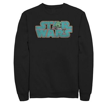 Big & Tall Star Wars The Mandalorian Child Hiding Logo Fleece Sweatshirt